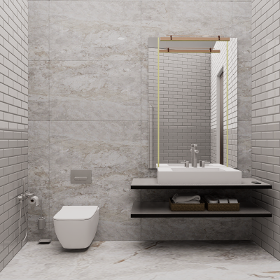 Spacious bathroom with walk-in shower